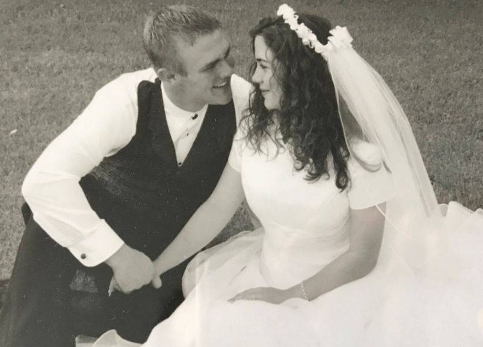 1999, Elena and Chad on their wedding day