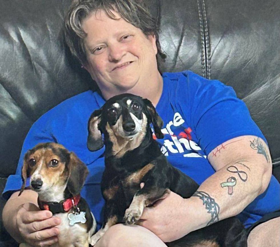 2025, Jeanette with her dogs Zara and Lola