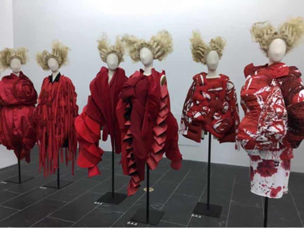 9.4 War/Peace: From the Blood and Roses 2015 Collection. "Roses and Blood appear in both literal and abstract form, and both are represented through the color palette\u2014poppy red."