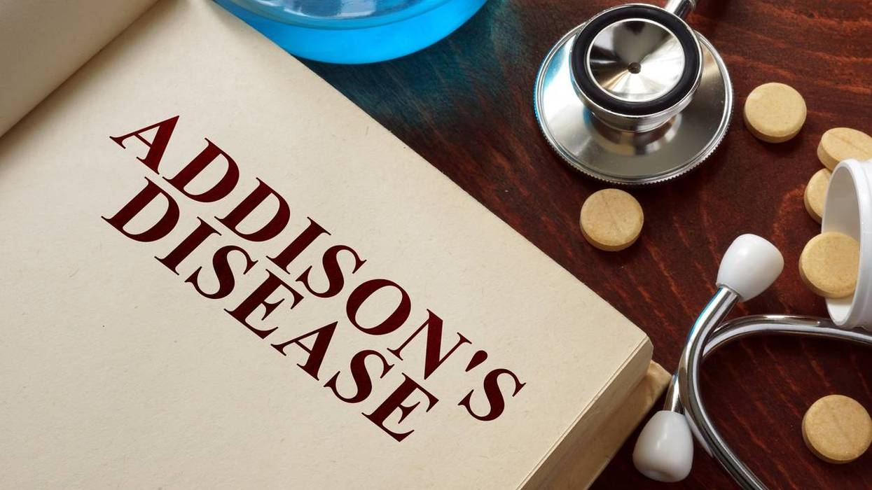 Addisons disease written on book with tablets