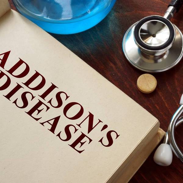 Addisons disease written on book with tablets