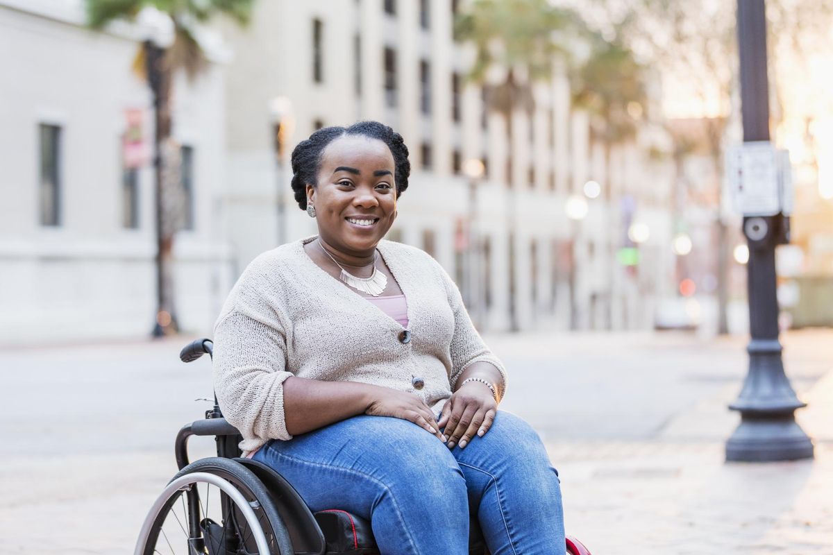 African-American woman with spina bifida