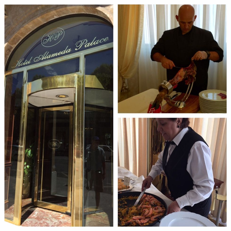 After finishing our tasty lunch, we were entertained with a traditional Spanish show of flamenco. Unlike Portuguese fado, which tells a story through song and guitar, flamenco consists of song, guitar, dance and hand clapping.