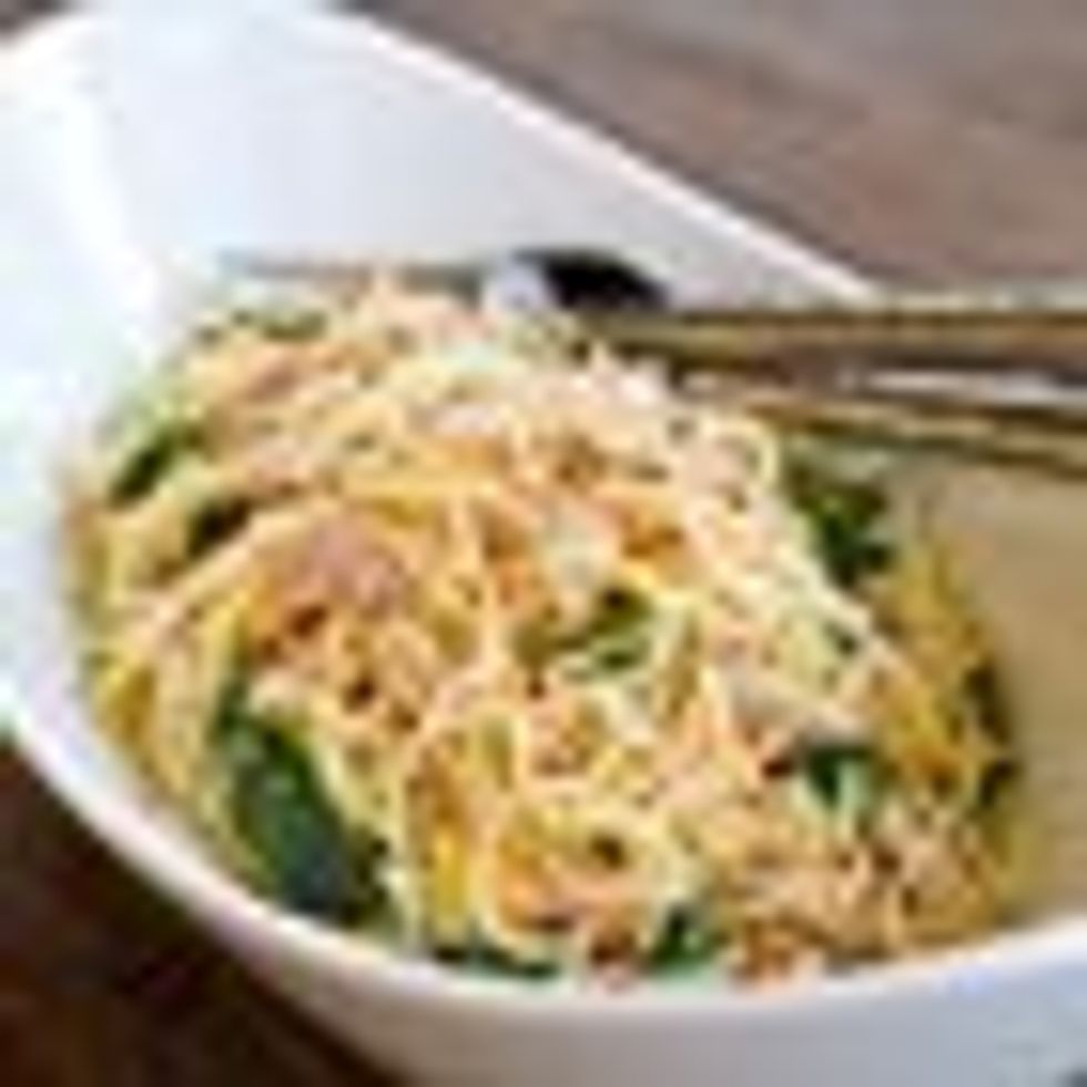 Angel Hair Tuna With Red Chile Flakes, Lemon and Olive Oil