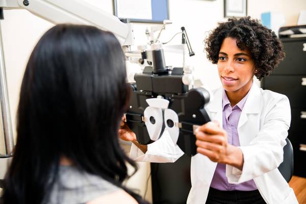 Annual eye exam by the optometrist