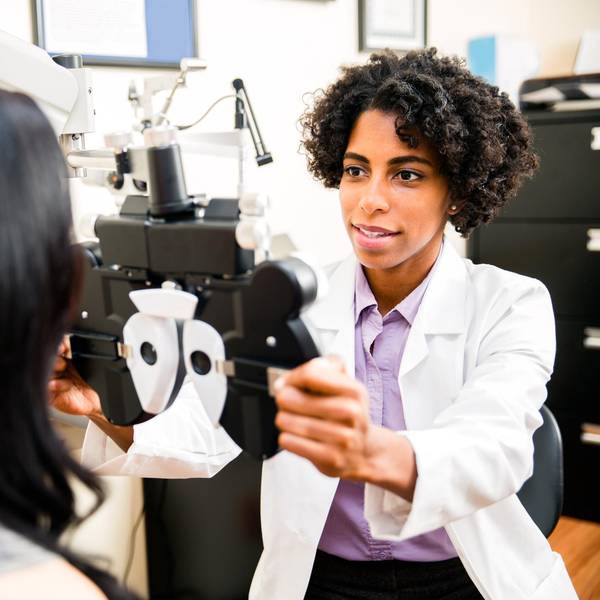 Annual eye exam by the optometrist