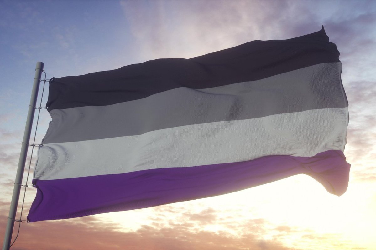 Asexual flag waving in the wind,