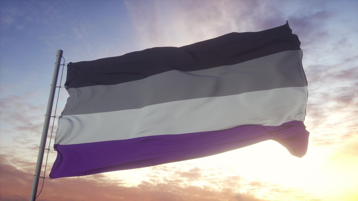 Asexual flag waving in the wind,