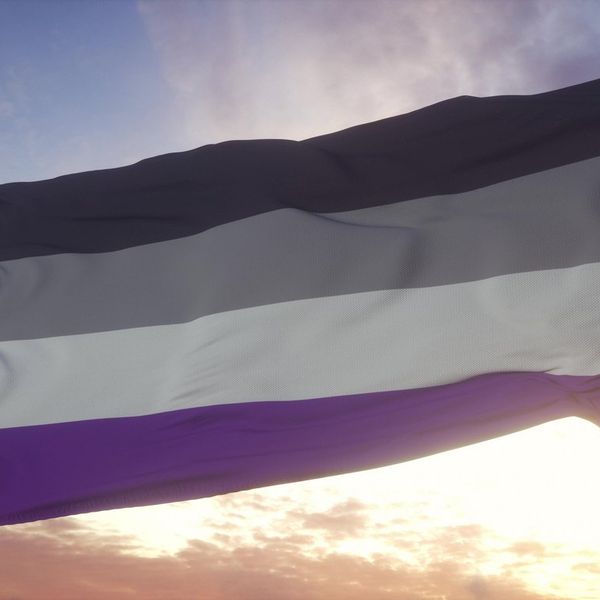 Asexual flag waving in the wind,