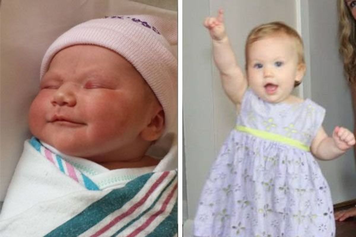 baby pic next to toddler pic