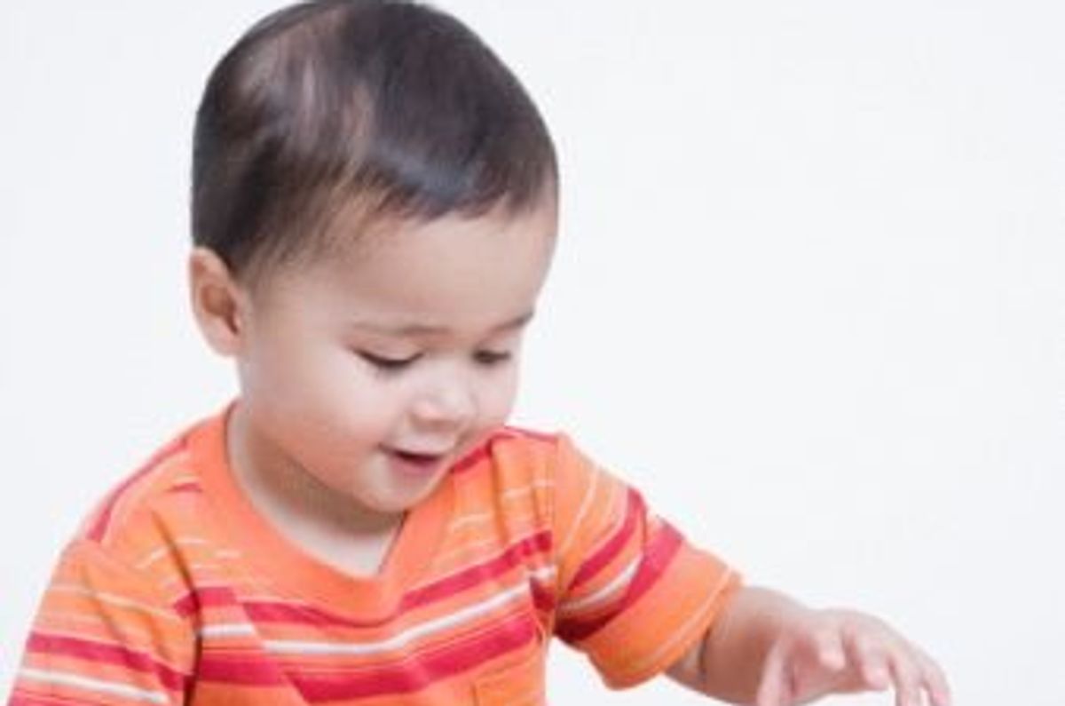 baby playing with toys