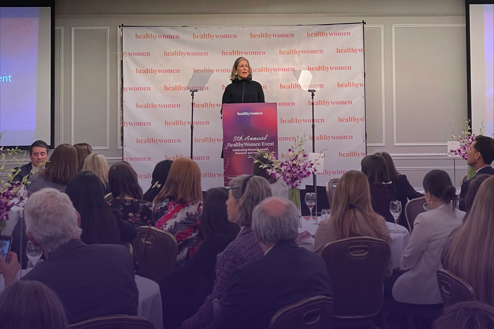 Beth Battaglino speaks at the 5th Annual HealthyWomen Event, March 2022