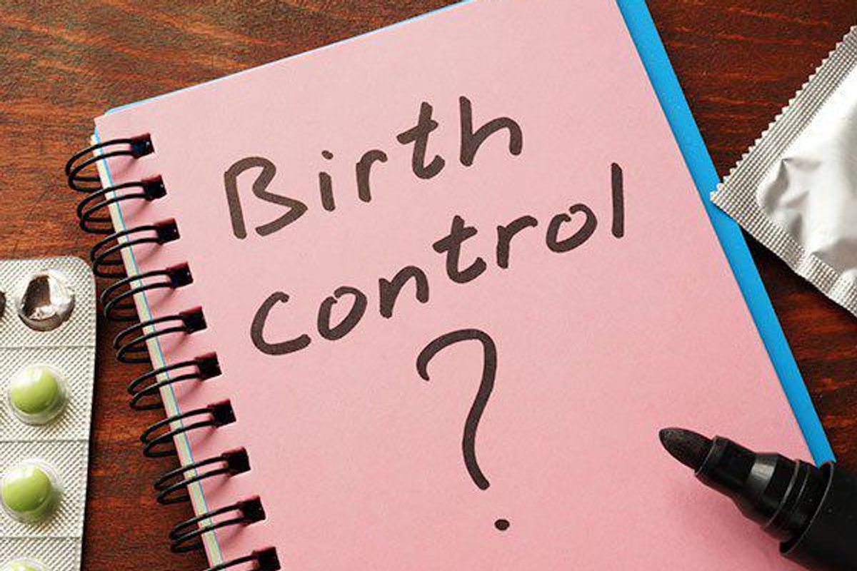 birth control written in a notebook