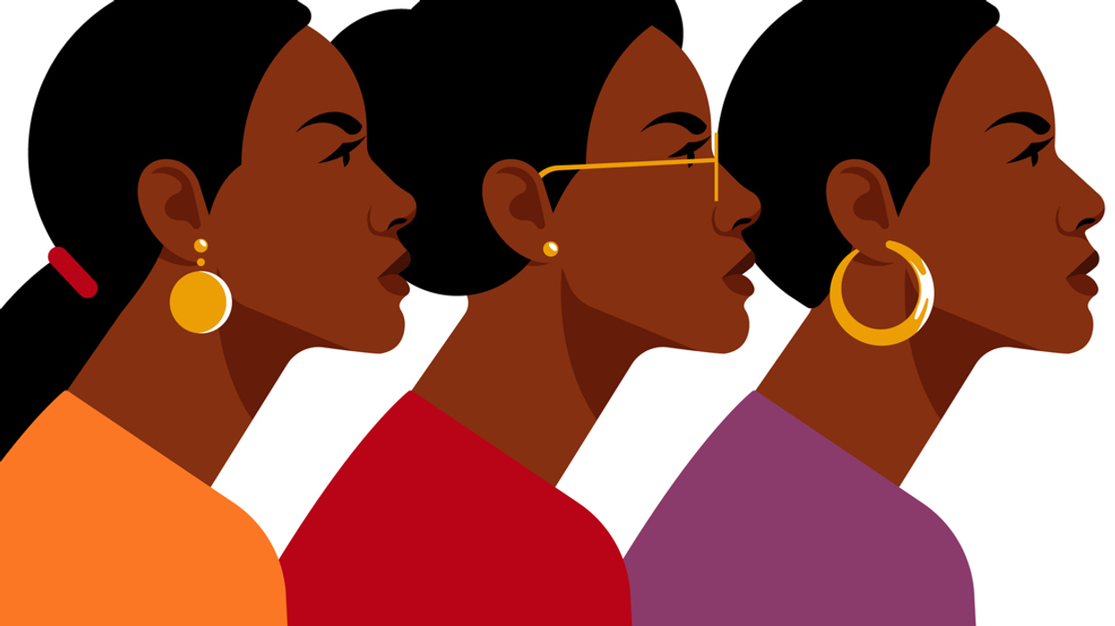 Black women, Group of people, beautiful women, different hairstyle, clothes