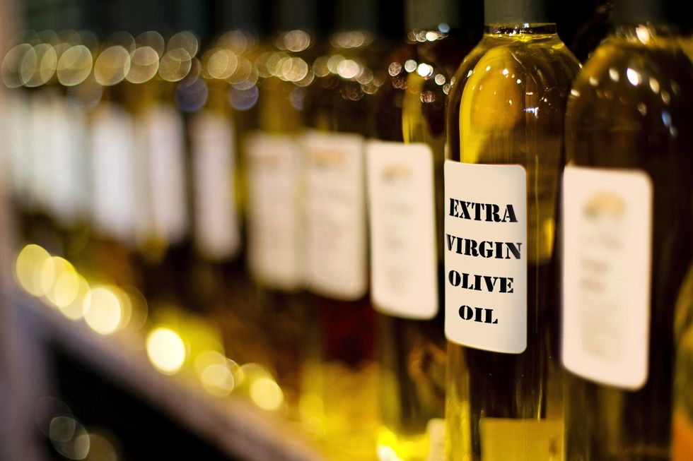 Bottles of extra virgin oilive oil