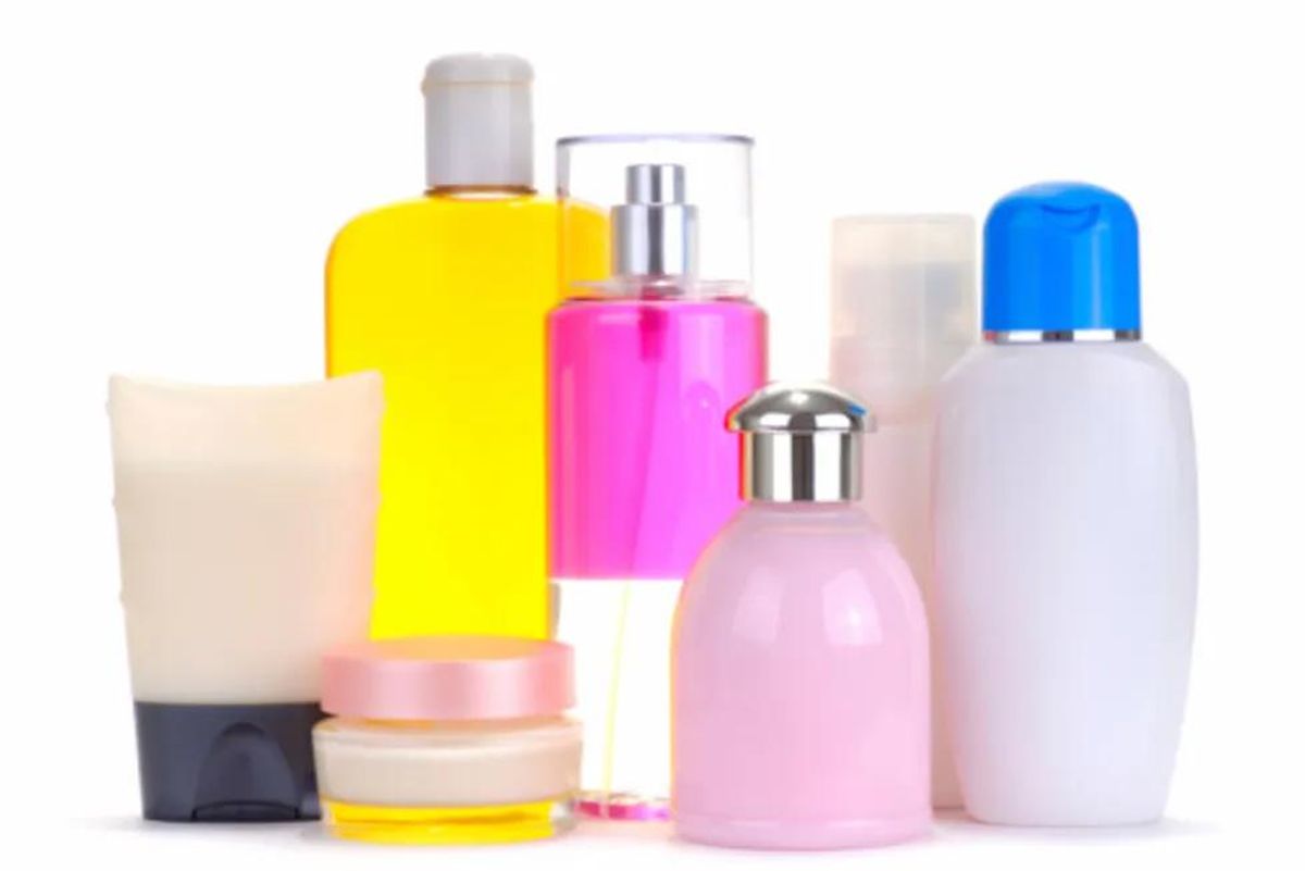 bottles of skin care lotions