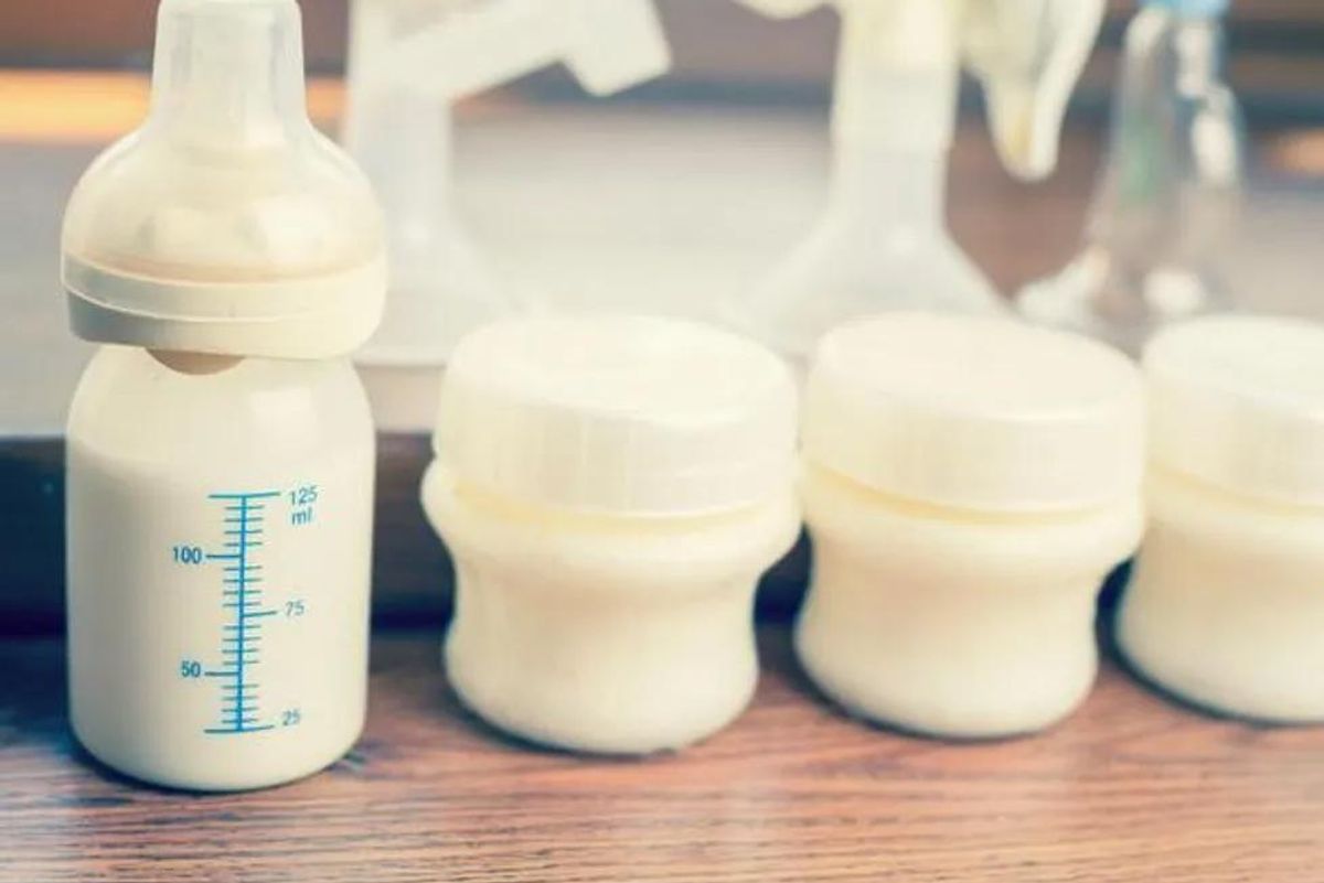 breast milk in bottles