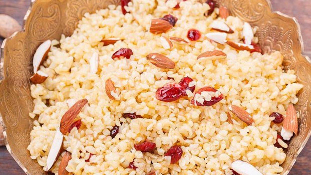 Bulgur Pilaf With Roasted Brussels Sprouts