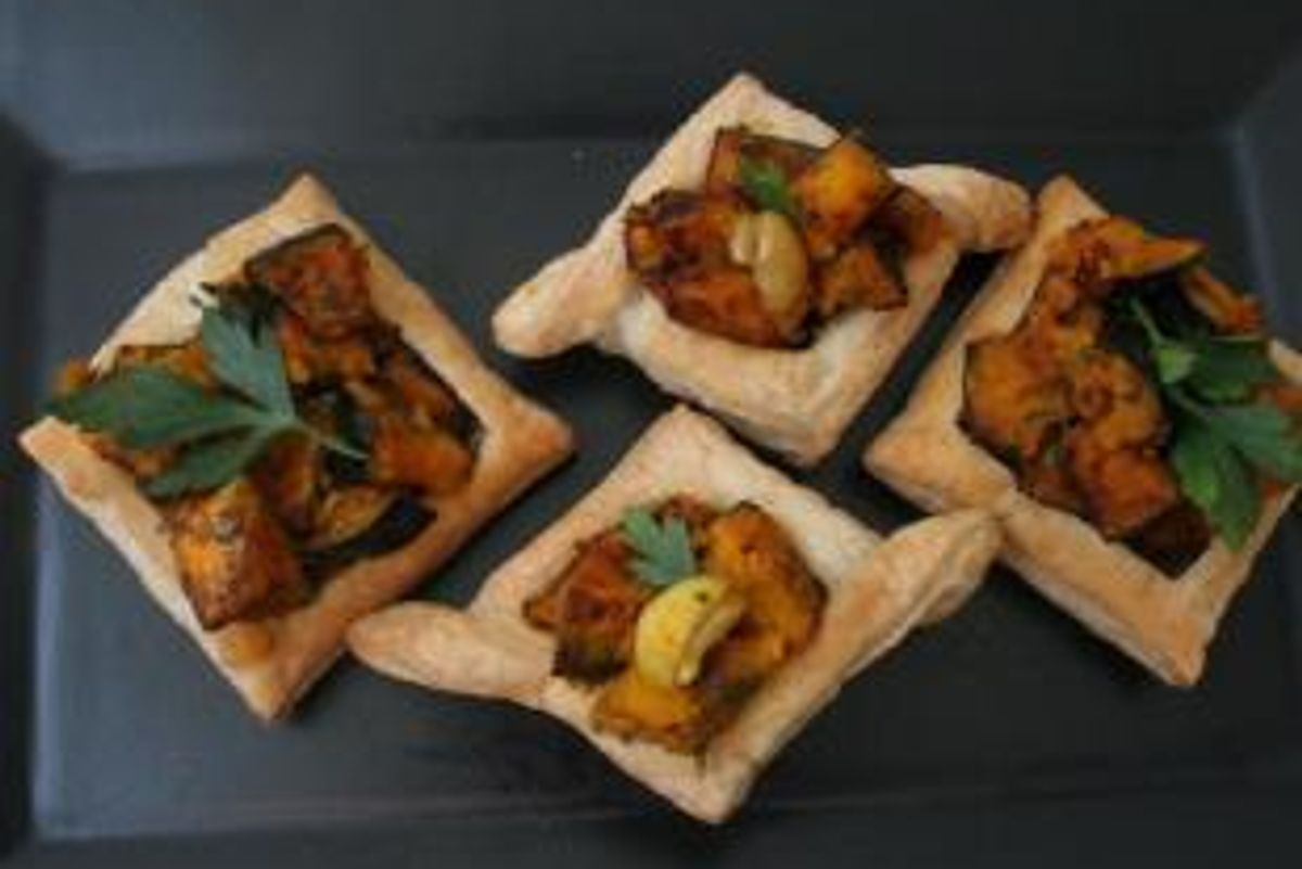 Butternut Squash, Chestnut and Herb-Filled Puff Pastry Hors d'oeuvres
