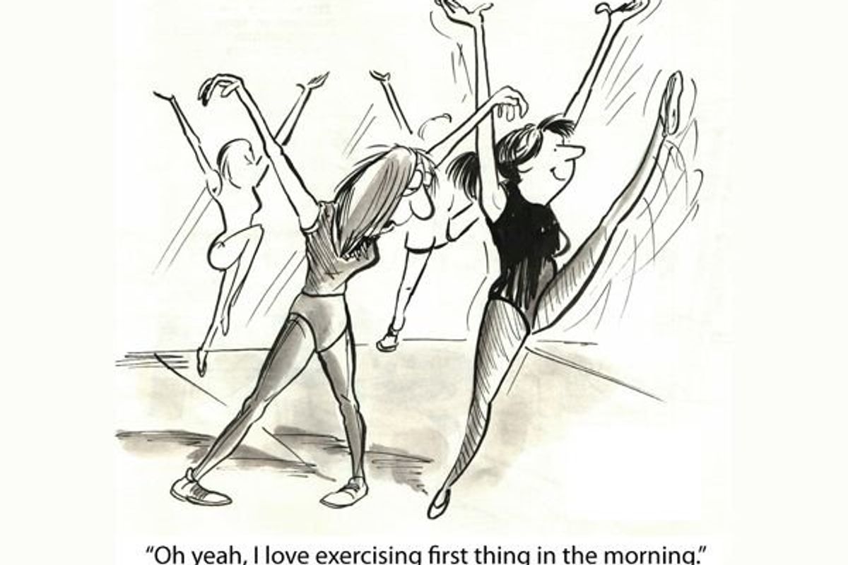 cartoon of women exercising