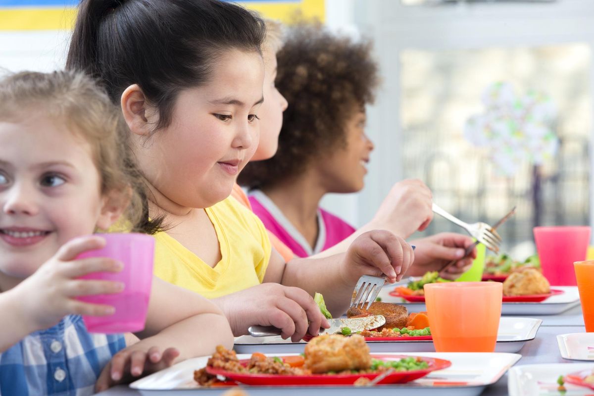 Children Eating at School