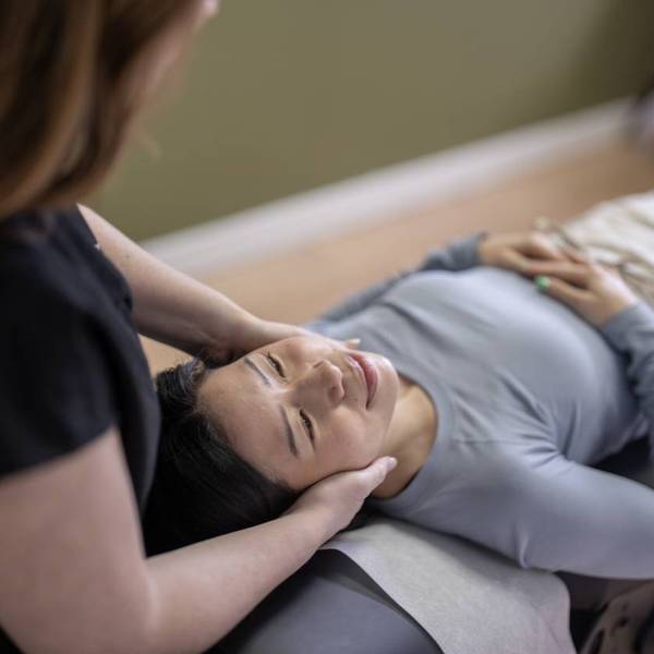 chiropractor provides a relaxing adjustment session