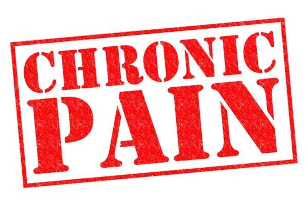chronic pain sign in large red font