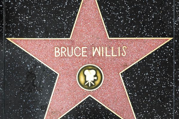 closeup of Star on the Hollywood Walk of Fame for Bruce Willis