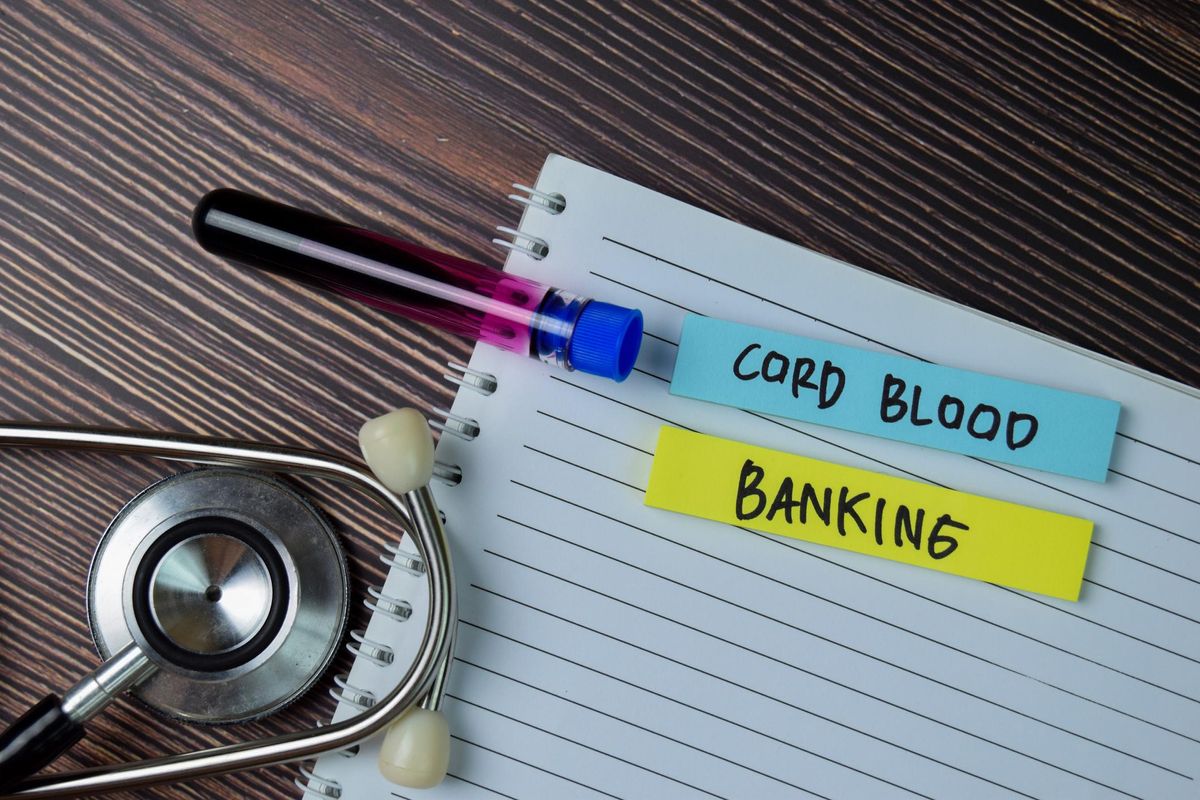 Cord Blood Banking text on sticky notes