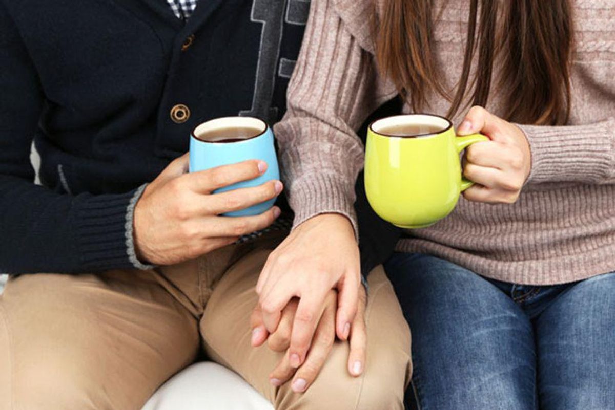 couple drinking coffee together