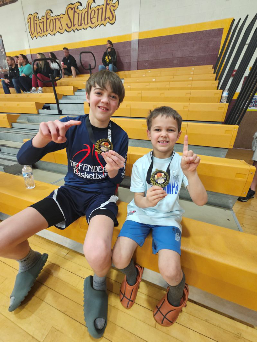 Courtneyu2019s sons, Jack and Benny, 2025