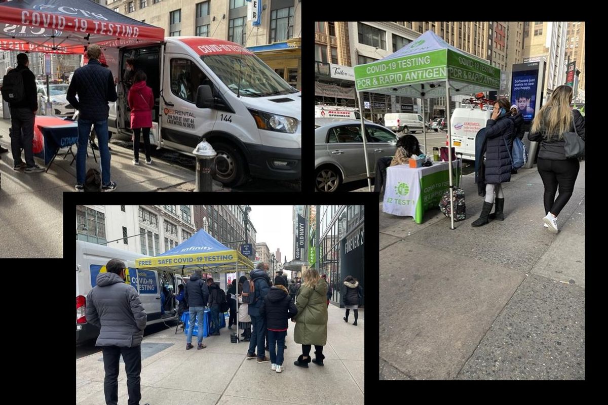 Covid-19 testing tents located across New York City.