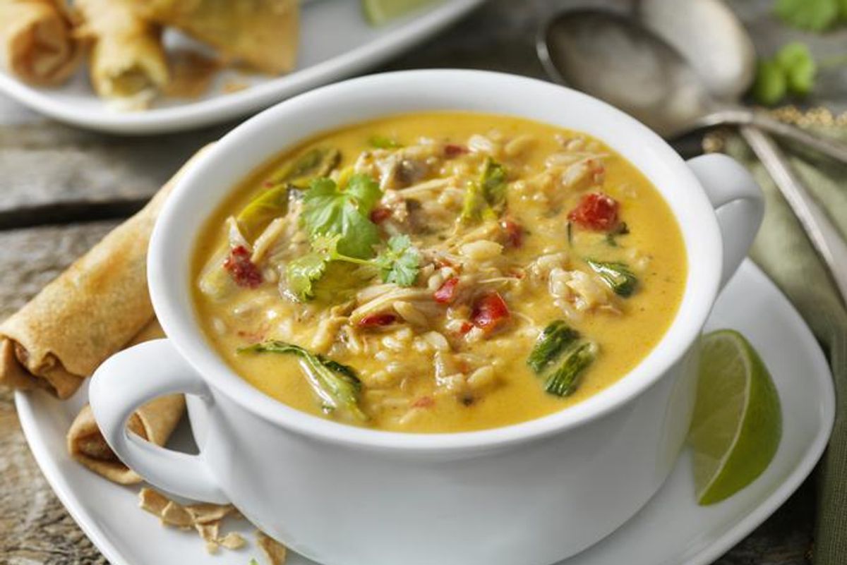 Creamy Thai, Chicken and Rice Soup