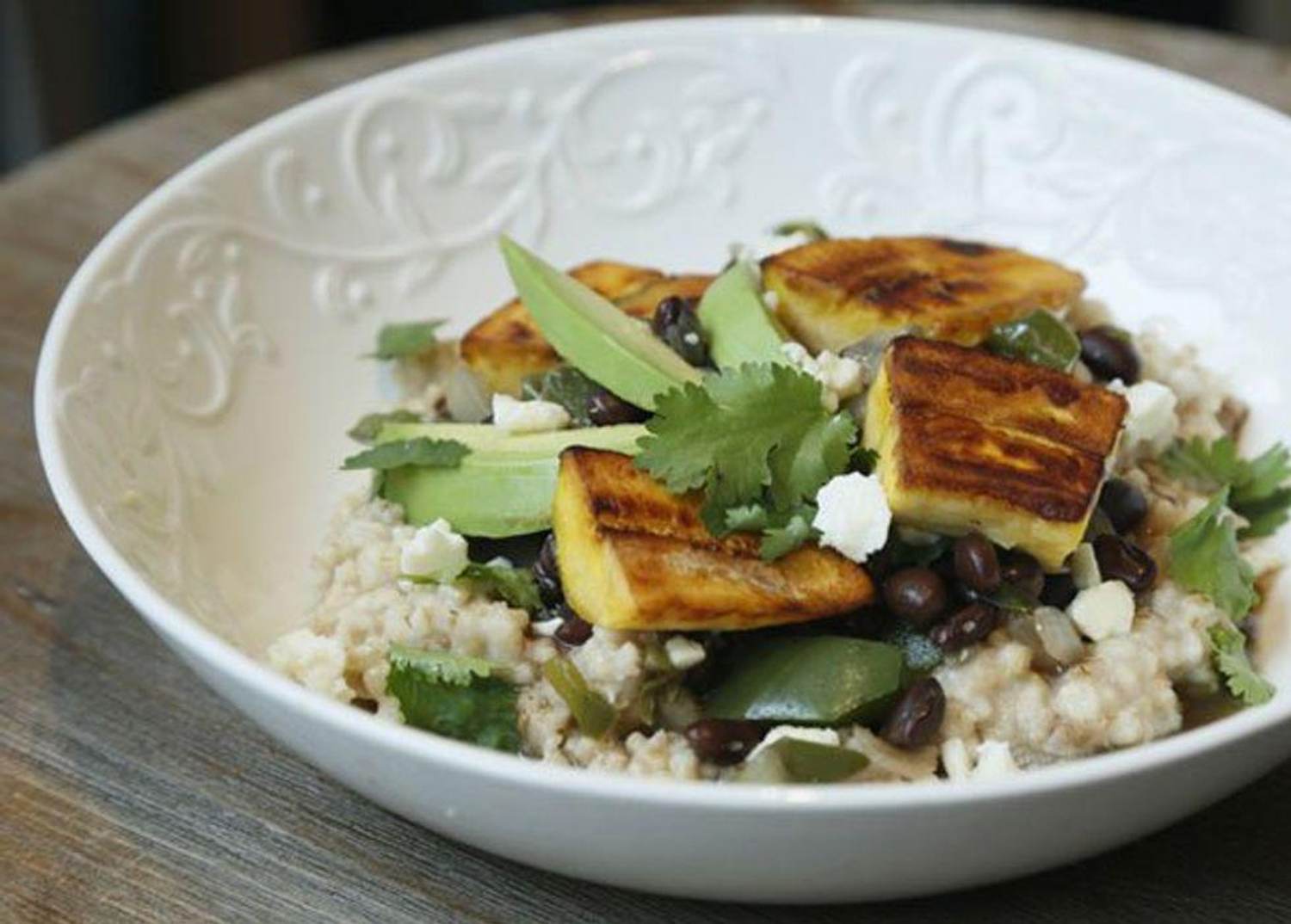 Cuban-Style Black Beans & Plantains Over Oatmeal