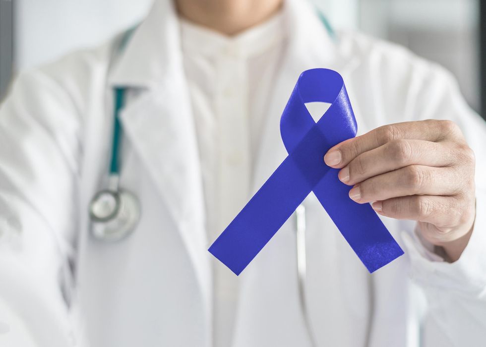 dark blue ribbon for colon colorectal cancer awareness
