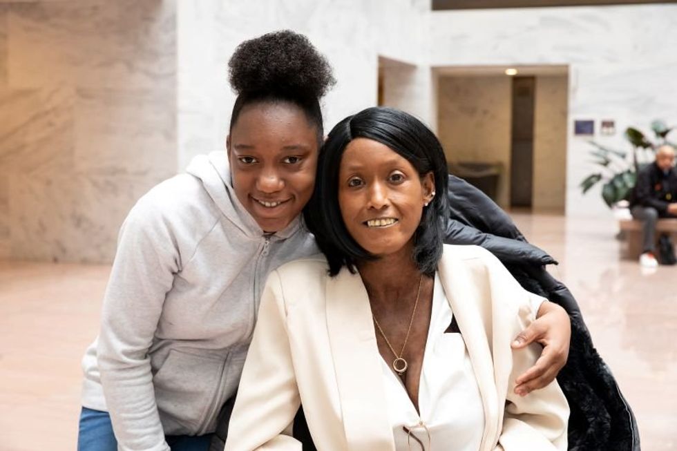 Deme and her daughter