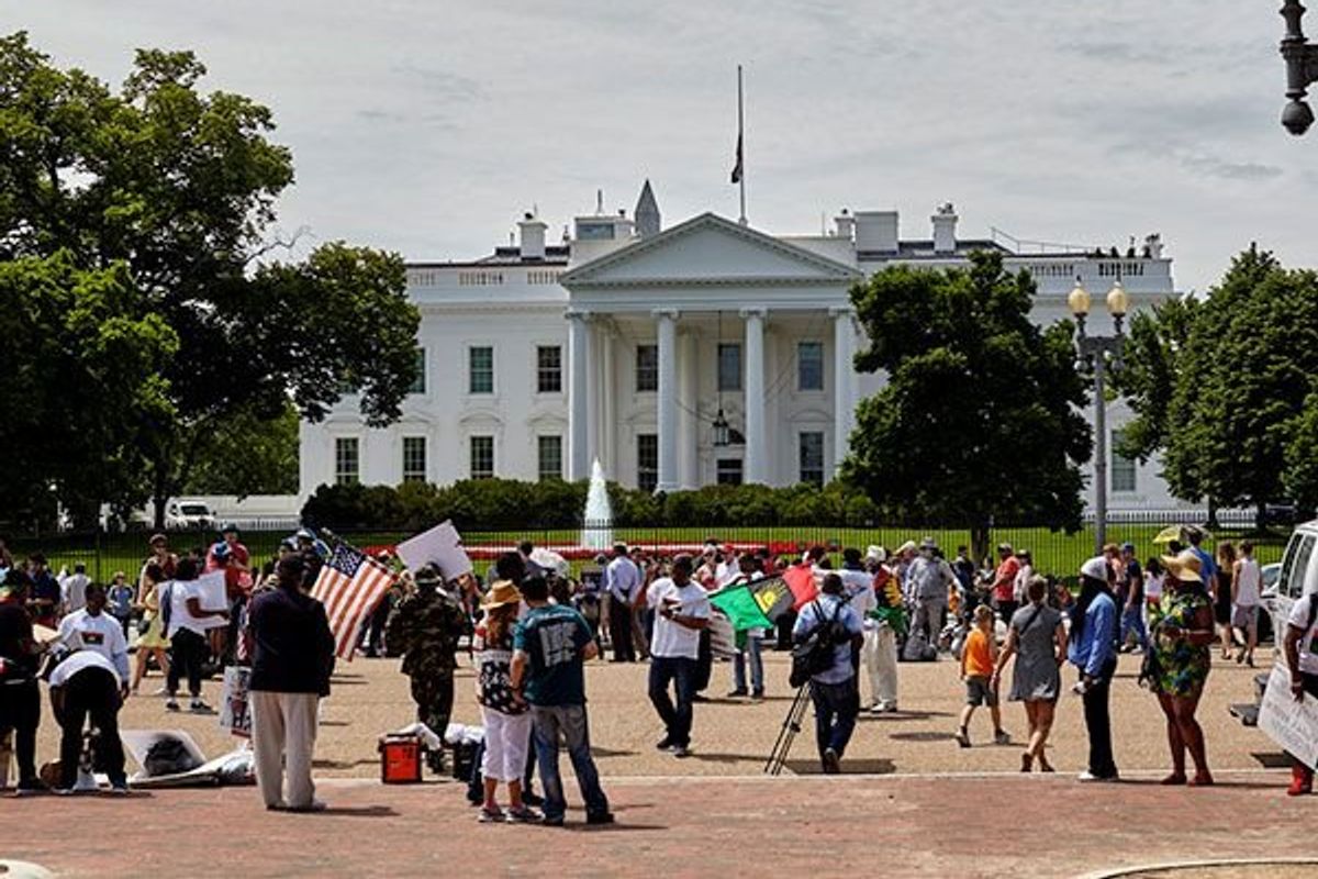 Demonstrators in Front of the White House