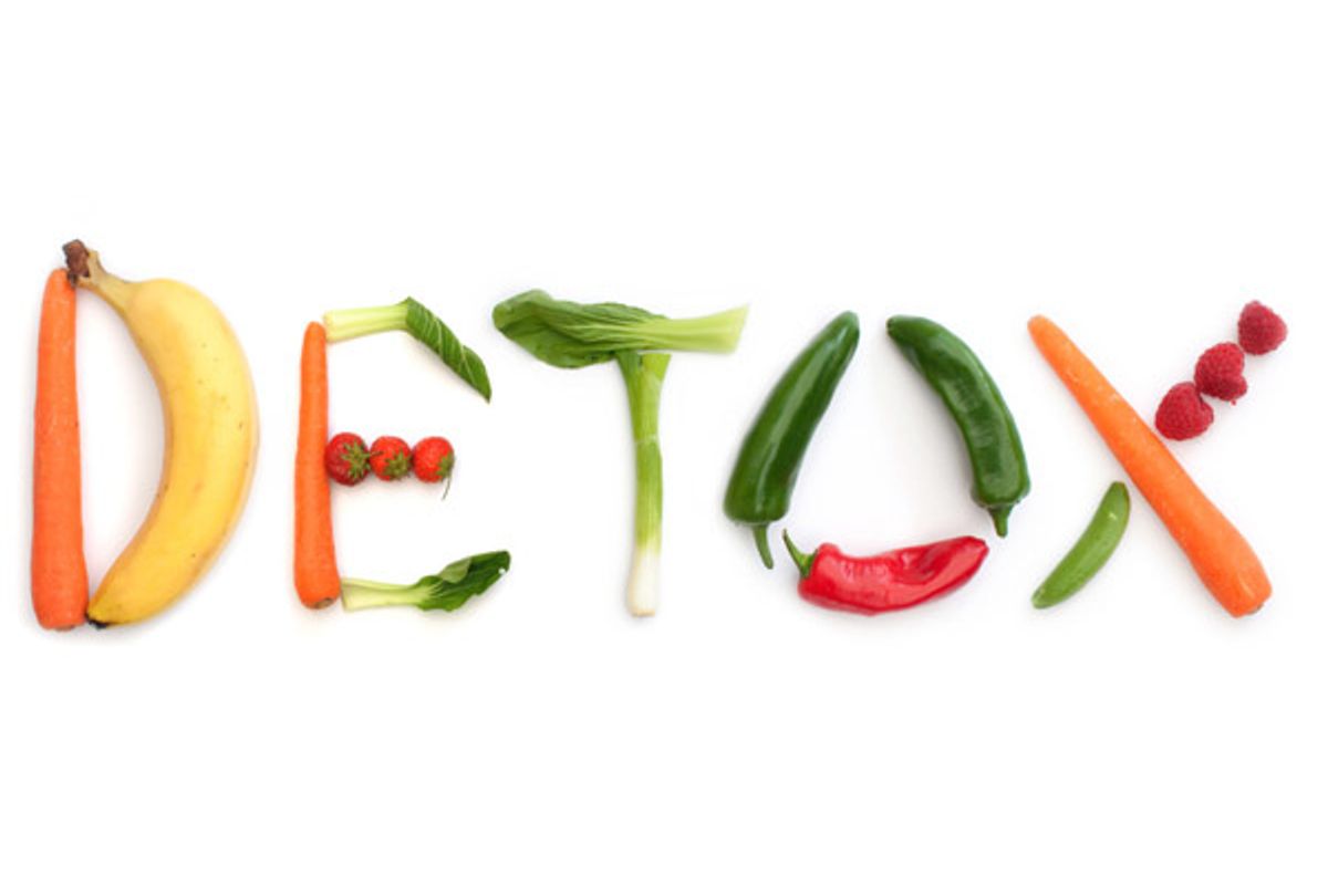 detox written out in vegetables