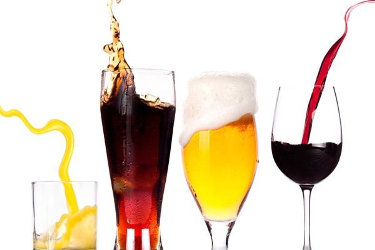different glasses of different types of alcohol