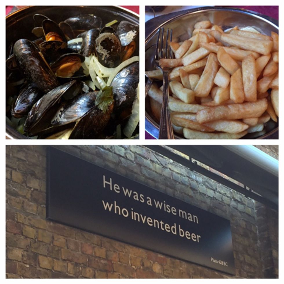 Dinner at the bierbrasserie with local fish dishes.