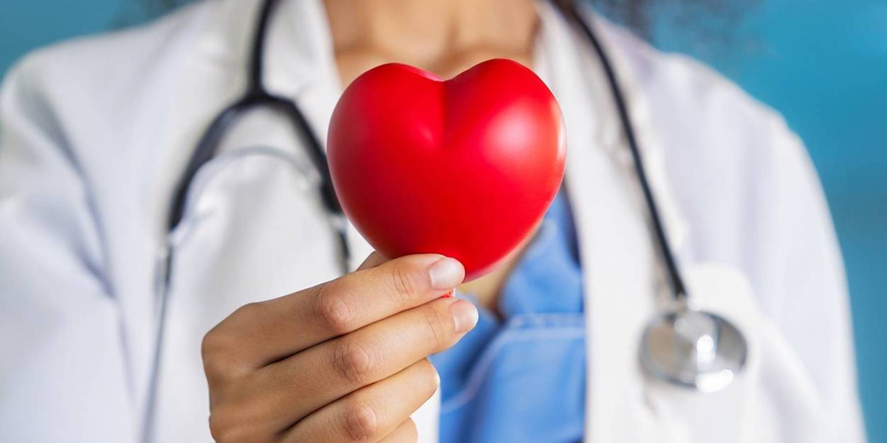 doctor holding red heart shape in hand