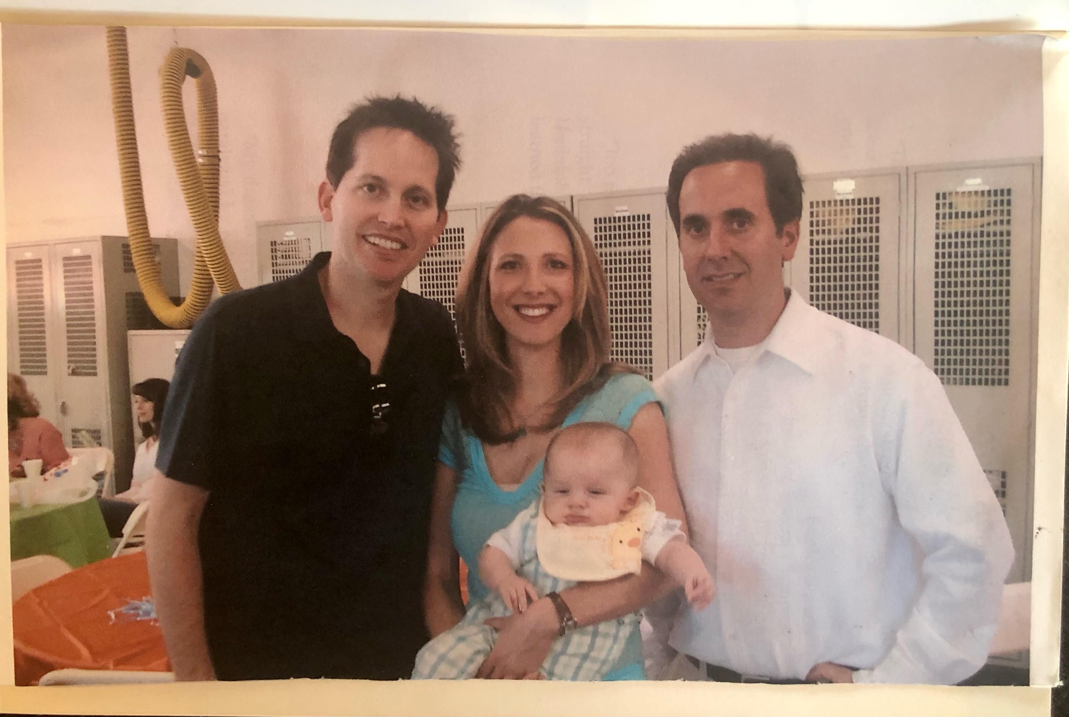 Ed, Jacque, Elliot and Steve Silici at the Woodside Fire Station two months after Steve saved Ed\u2019s life