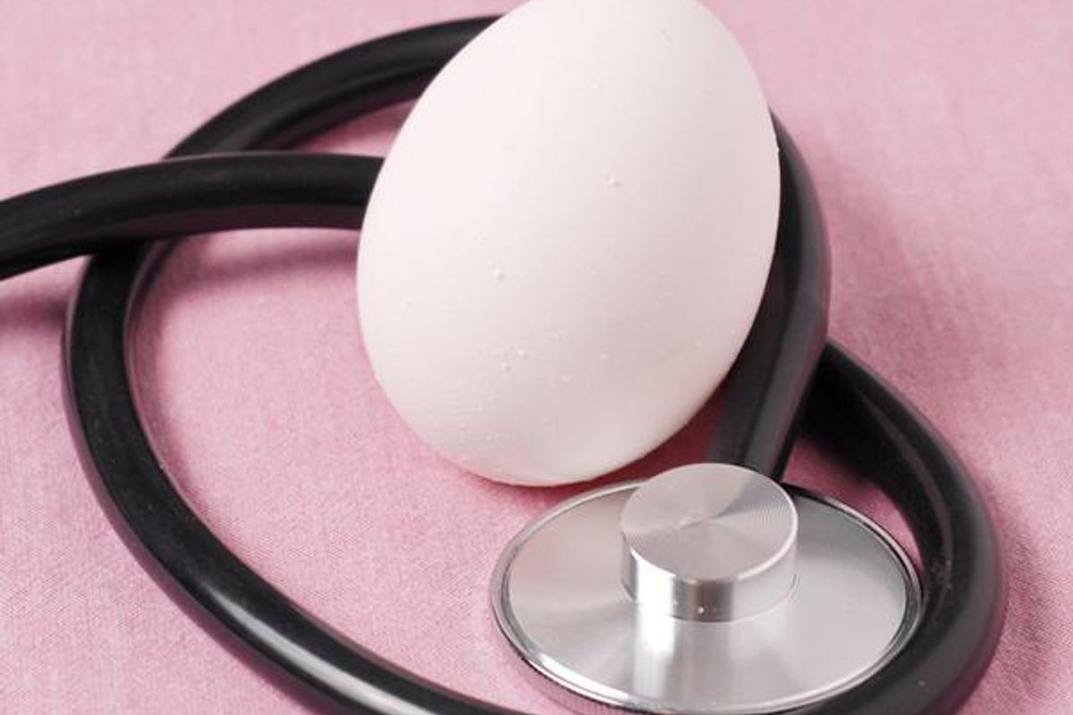 egg and a stethoscope