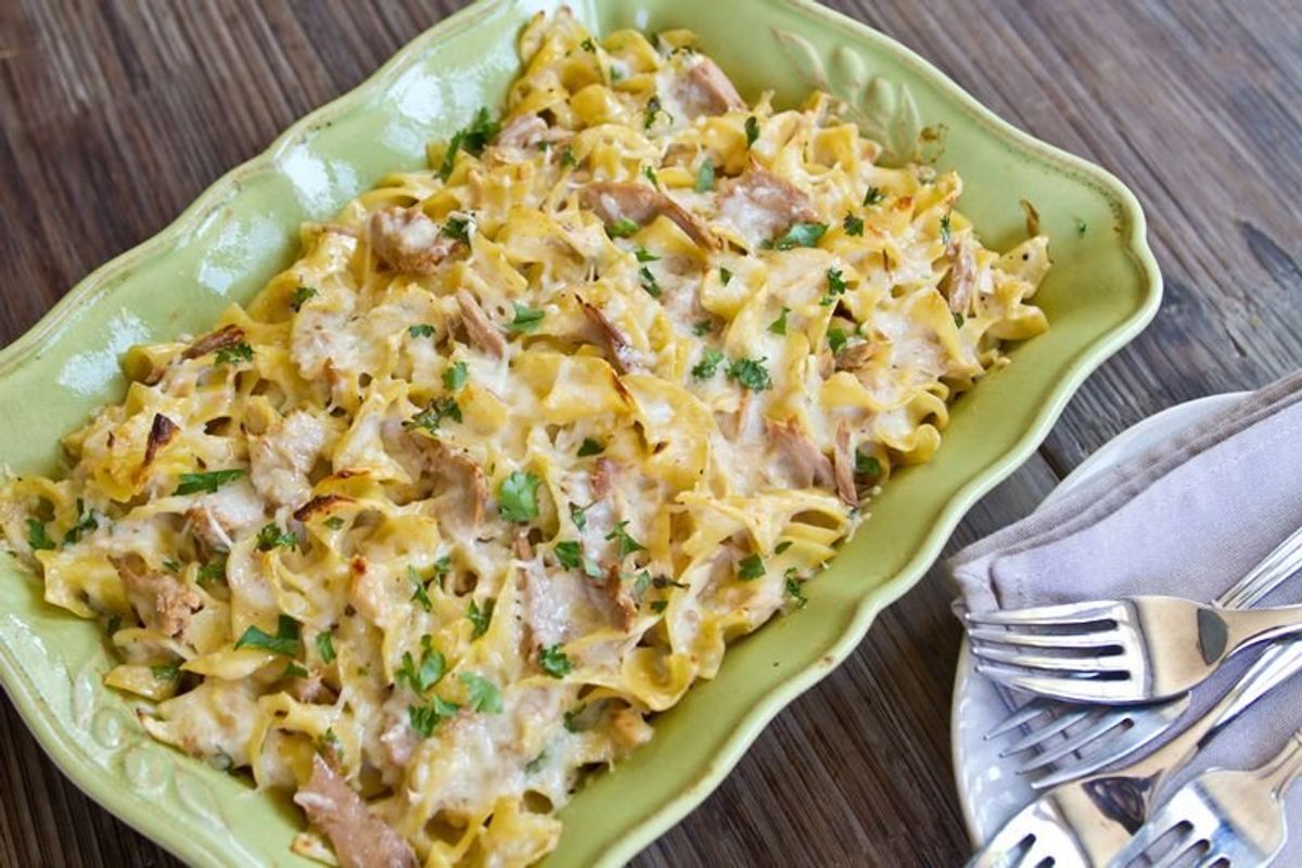 Egg Noodle Casserole With Tuna, Parmesan and Lemon