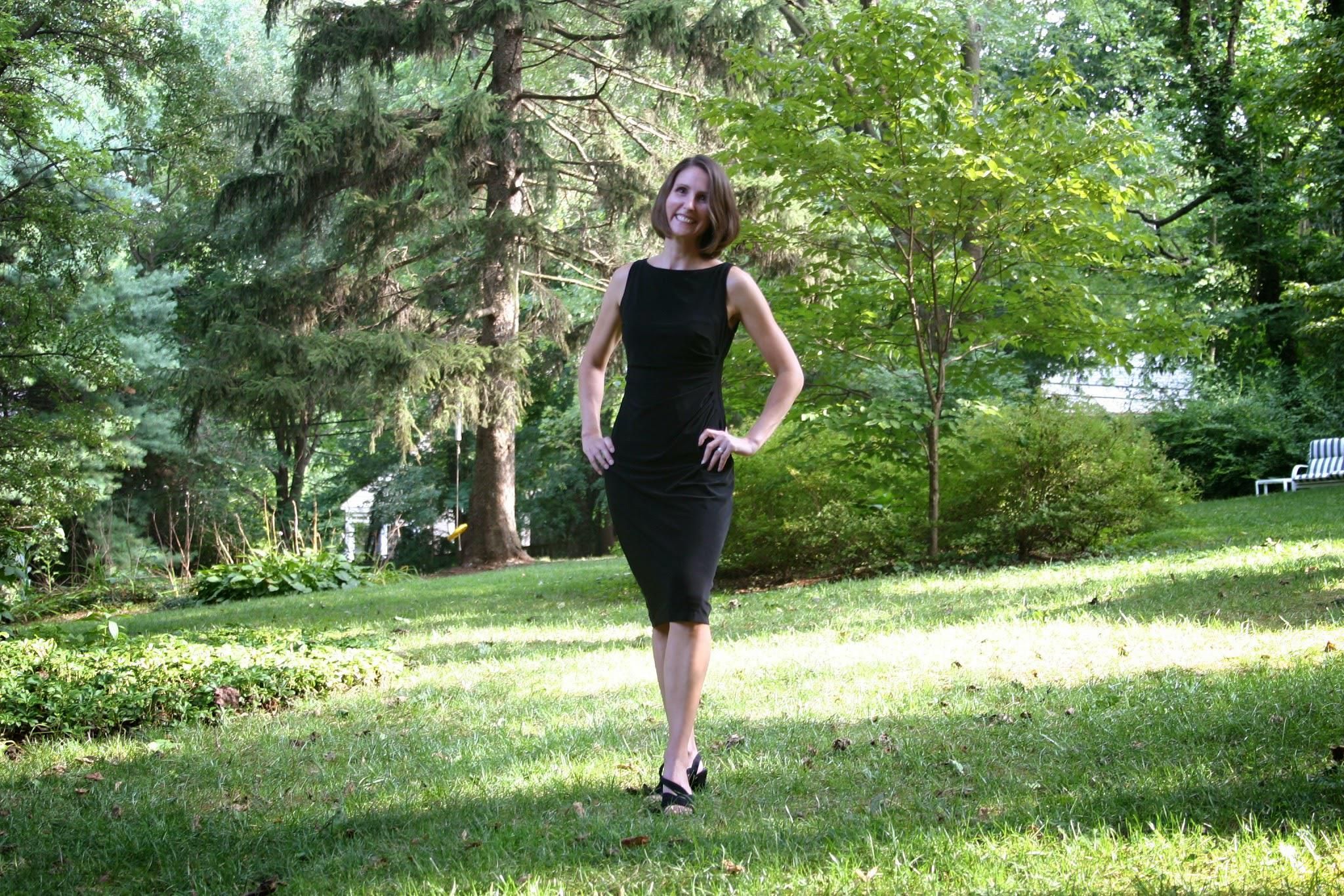 Erica in a black dress
