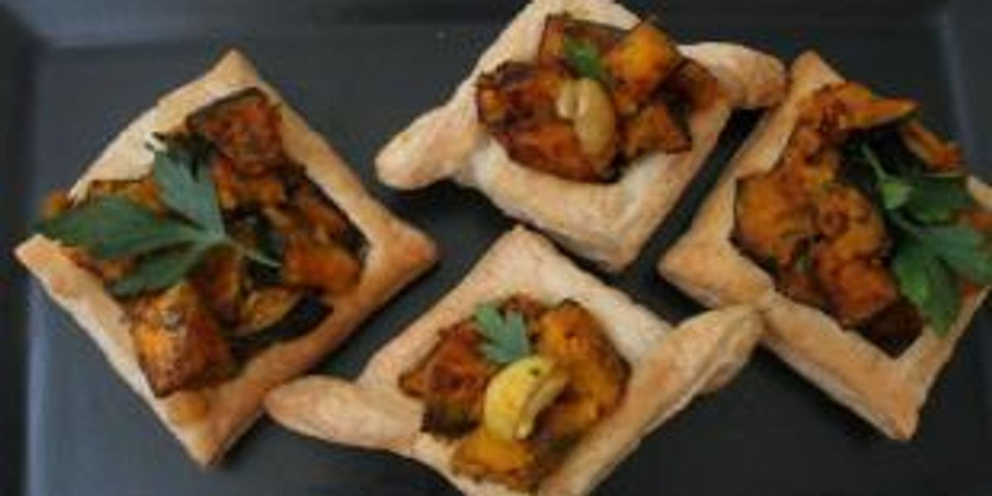 Butternut Squash, Chestnut and HerbFilled Puff Pastry Hors d'oeuvres