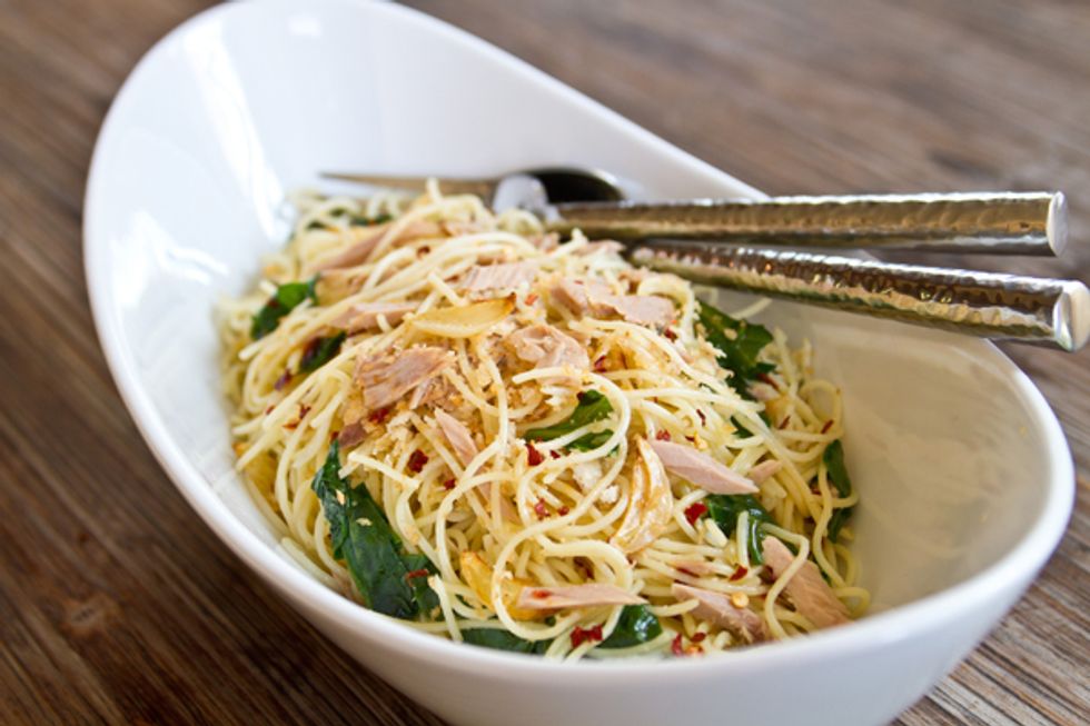 Angel Hair Tuna With Red Chile Flakes, Lemon and Olive Oil HealthyWomen