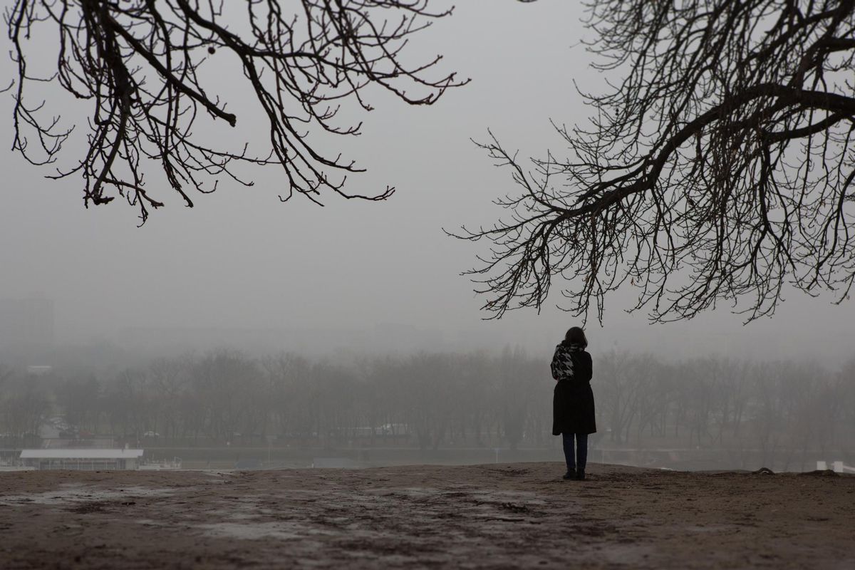 Girl, alone.