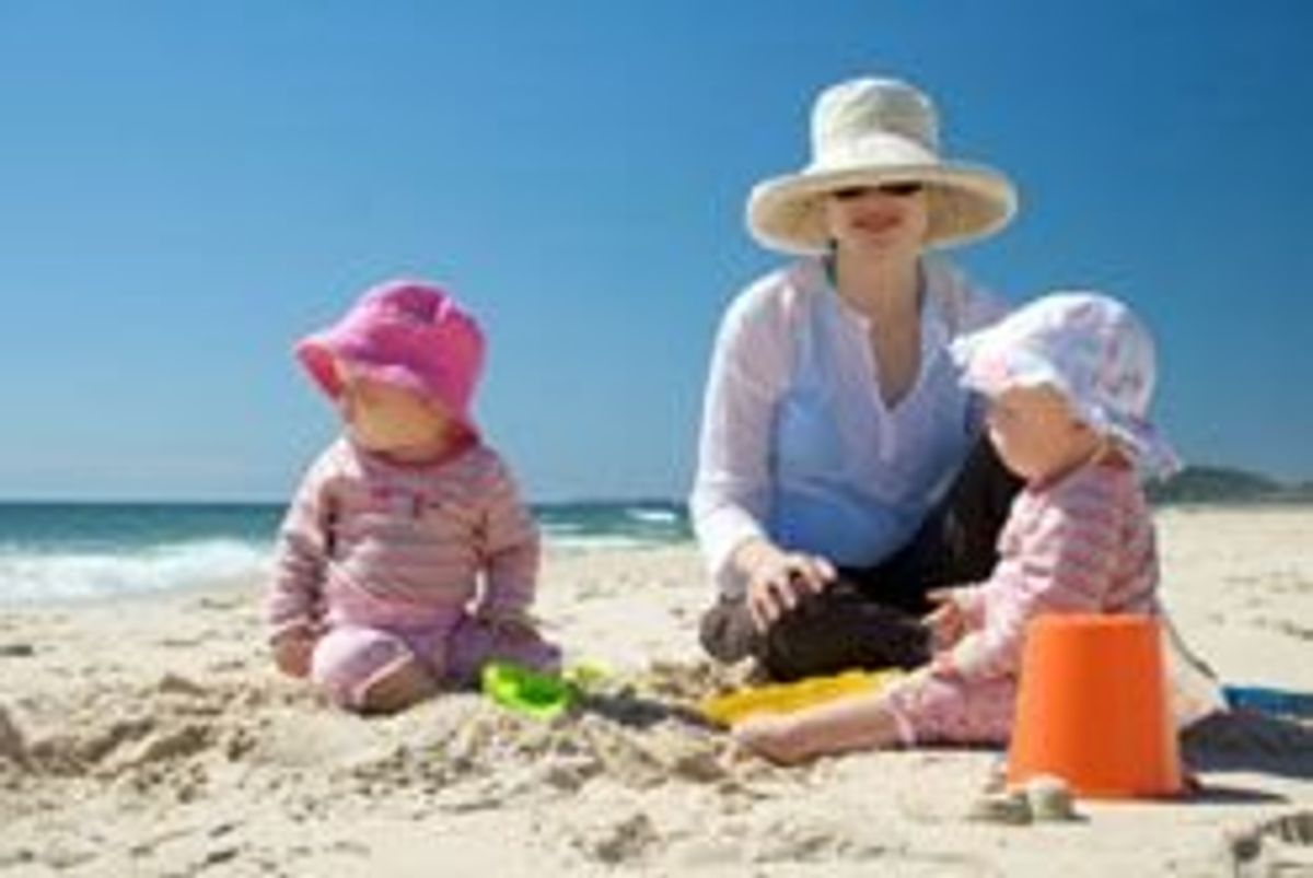 family at the beach