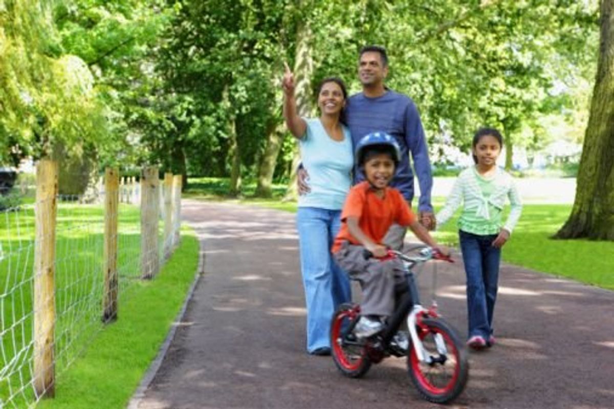 family out for a walk